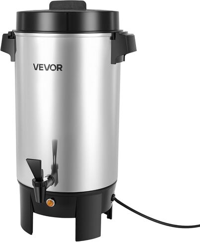 VEVOR Commercial Coffee Urn, 40 Cup 203oz Hot Beverage Dispenser with Dripless Faucet, 1090W Quick-Brewing Coffee Maker, Automatic Temperature Control, for Catering, Party, Church & Restaurant in Saudi Arabia