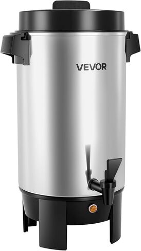 VEVOR Commercial Coffee Urn, 40 Cup 203oz Hot Beverage Dispenser with Dripless Faucet, 1090W Quick-Brewing Coffee Maker, Automatic Temperature Control, for Catering, Party, Church & Restaurant in Saudi Arabia