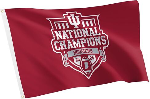 Desert Cactus Indiana University Champs IU Flag - 3 x 5 Feet Hoosiers Banner, Indoor/Outdoor Durable Fabric, 100% Polyester Design (Style 2025 Football Championship A) in Saudi Arabia