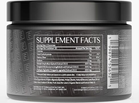 Formulation Factory Self Obsessed Shilajit Gummies for Men, Tongkat Ali + Fadogia Agrestis Supplement, Energy, Strength, Drive & Vitality Support, Natural Masculinity Formula, 60 Count (Pack of 1) in Saudi Arabia
