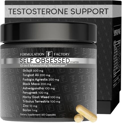Formulation Factory Self Obsessed Shilajit Gummies for Men, Tongkat Ali + Fadogia Agrestis Supplement, Energy, Strength, Drive & Vitality Support, Natural Masculinity Formula, 60 Count (Pack of 1) in Saudi Arabia