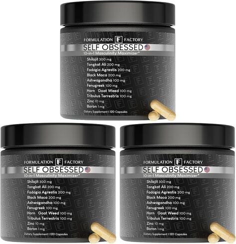 Formulation Factory Self Obsessed Shilajit Gummies for Men, Tongkat Ali + Fadogia Agrestis Supplement, Energy, Strength, Drive & Vitality Support, Natural Masculinity Formula, 60 Count (Pack of 1) in Saudi Arabia
