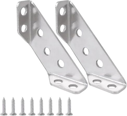 Stainless Steel Furniture Angle Shelf Connector Cabinet Support Fixing Frame Corner Brace with Screw 1-10Pcs(6 Sets) in Saudi Arabia