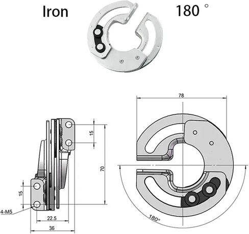 304 Stainless Steel Or Galvanized Iron Hidden Sliding Hinge 180 Degree Limit Switch Hinge 1Pcs(Iron180 Degree) in Saudi Arabia