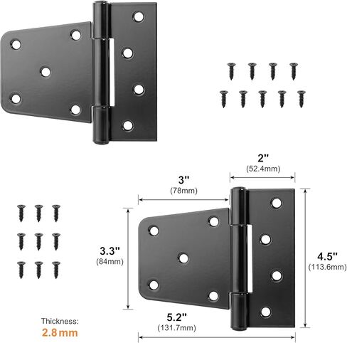 4.5Inch Black Metal Outdoor Large Hinges Heavy Duty Iron Wooden Doors 2Pcs in Saudi Arabia