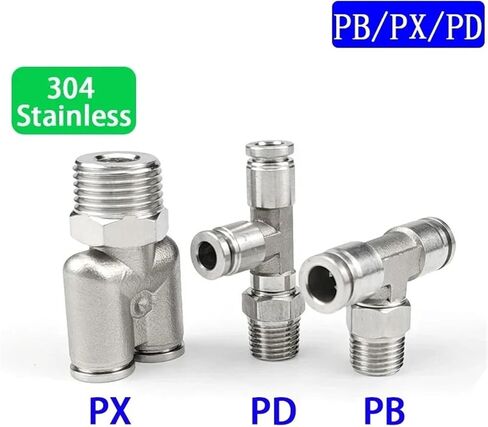 304 Stainless Pneumatic Fittings Release Coupling PD Hose 6/8/10mm Thread 1/8 1/4 3/8 1/2 Connector 1Pcs(6-02) in Saudi Arabia