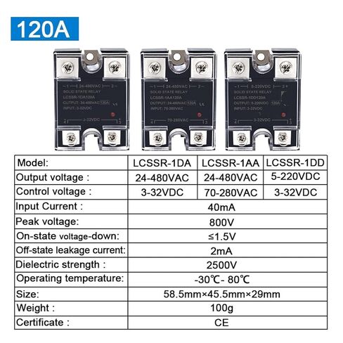 1pcs Solid State Relay 10A 25A 40A 60A 80A 100A 120A 200A 240A Single Phase Control DC to AC to to 3-32VDC(OneColor) in Saudi Arabia