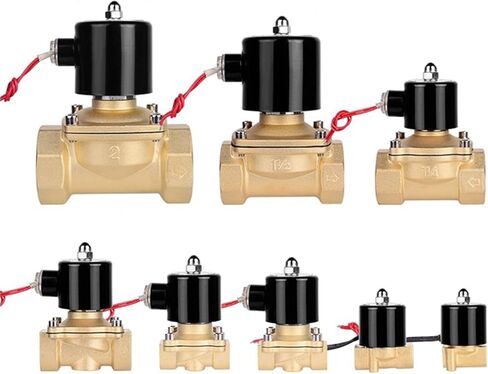 Normally Closed Electric Solenoid Valve Brass 1/2 3/4 1 2 Inch DN15 DN20 DN25 Coil All Copper Water Switching 12V 24V 220V 1Pcs(NBR-SEAL_240VAC) in Saudi Arabia