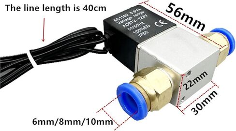2 Way Normally Closed Pneumatic Solenoid Valve With Quick Connector 12V 24V 110V 220V 1/4 Inch Valves 1Pcs(24V_8MM QUICK CONNECTOR) in Saudi Arabia