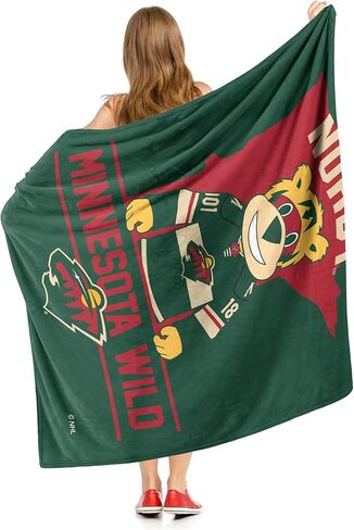 بطانية Northwest NHL Minnesota Wild Silk Touch، مقاس 50 بوصة × 60 بوصة، تميمة الحب in Saudi Arabia