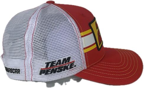 Checkered Flag Sports Joey Logano #22 NASCAR 2025 Striped Trucker Mesh Snapback Hat Black in Saudi Arabia