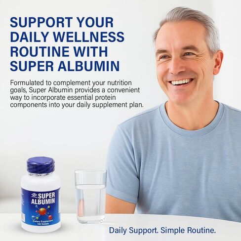 Super Albumin – Hydrolyzed Protein & Amino Acids Supplement | 100 Tablets | Supports Tissue Repair, Cellular Health & Physiological Balance in Saudi Arabia