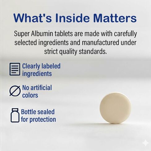 Super Albumin – Hydrolyzed Protein & Amino Acids Supplement | 100 Tablets | Supports Tissue Repair, Cellular Health & Physiological Balance in Saudi Arabia