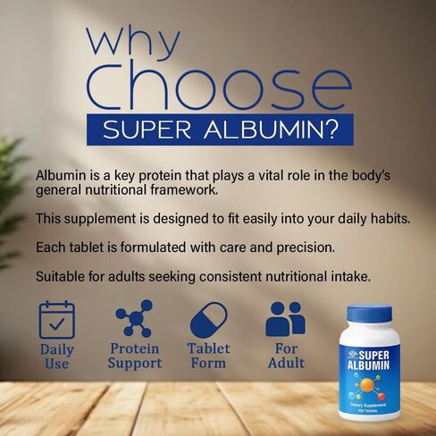 Super Albumin – Hydrolyzed Protein & Amino Acids Supplement | 100 Tablets | Supports Tissue Repair, Cellular Health & Physiological Balance in Saudi Arabia