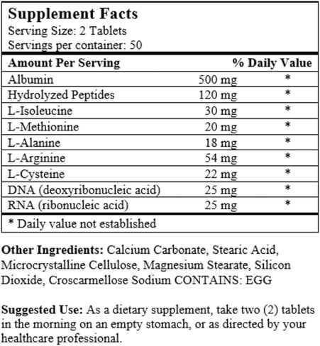 Super Albumin – Hydrolyzed Protein & Amino Acids Supplement | 100 Tablets | Supports Tissue Repair, Cellular Health & Physiological Balance in Saudi Arabia
