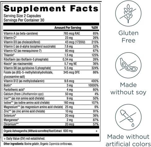 Ancient Nutrition Women’s 50+ Multivitamin with Ashwagandha – Menopause Support for Hot Flashes, Sleep, Mood, Energy & Hormonal Balance – 21 Vitamins & Minerals – 30 Servings in Saudi Arabia