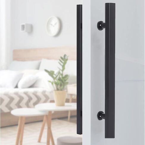 Black Sliding Barn Door Handles Flush Hardware Set for Interior/Exterior Doors 120cm/47.4inch Length Home/Commercial Gate Pulls in Saudi Arabia