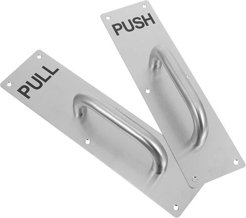 Commercial Door Handle Heavy-Duty Push Pull Handles with Indicators Modern Stainless Steel Design for Office and Shed Doors Includes Pull and Push Plates in Saudi Arabia