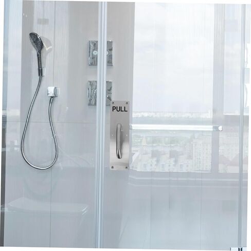 Commercial Door Handle Heavy-Duty Push Pull Handles with Indicators Modern Stainless Steel Design for Office and Shed Doors Includes Pull and Push Plates in Saudi Arabia