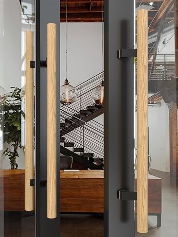 Heavy-Duty Commercial Solid Wood Push Pull Door Handle/Barn Door Pull Handle/Sliding Door Handle/Glass Door Pulls, Double-Sided Back to Back Push Pull Door Handle in Saudi Arabia