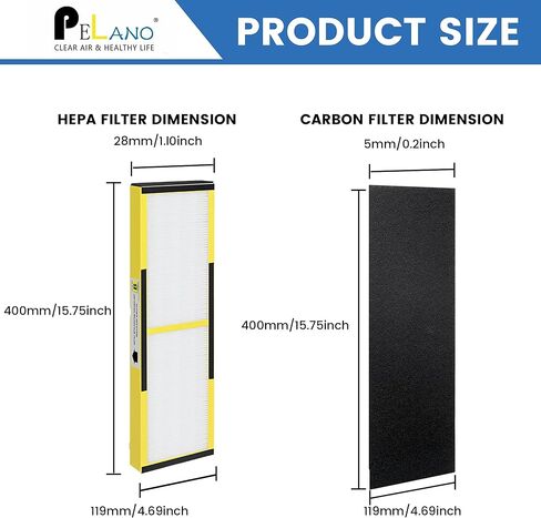 FLT4825 Replacement Filter B, Compatible with Germ Guardian AC4300BPTCA, AC4900CA, AC4825, AC4825DLX, AC4850PT, CDAP4500BCA, CDAP4500WCA and More, 2 H13 Ture Hepa Filter + 8 Carbon Pre-Filters in Saudi Arabia