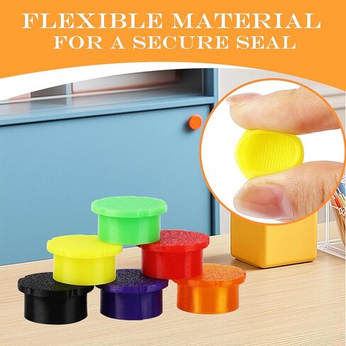 12 Pack 2ml/3ml Vial Caps - Reusable Vial Protective Flip Off Caps (6 Colors), Leakproof Dustproof Easy-Clean Lids for 3ml Glass Vials in Saudi Arabia