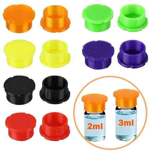 12 Pack 2ml/3ml Vial Caps - Reusable Vial Protective Flip Off Caps (6 Colors), Leakproof Dustproof Easy-Clean Lids for 3ml Glass Vials in Saudi Arabia