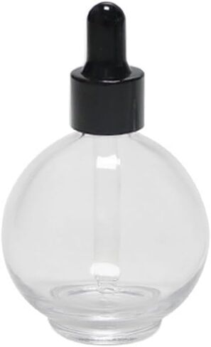 lasenersm 1 Piece Large Capacity 75ml (2.5oz) Spherical Clear Glass Dropper Bottles with Eye Dropper Empty Refillable Essential Oil Bottles for Essential Oils Perfumes, Clear Bottle Black Lid in Saudi Arabia
