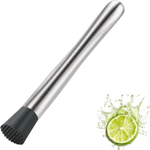 10" Stainless Steel Muddler for Cocktail Lemonade Ice Crusher lemon Fruit Smasher for Drinks- Bartender Bar Tool Accessory for Mojito, Old Fashioned in Saudi Arabia