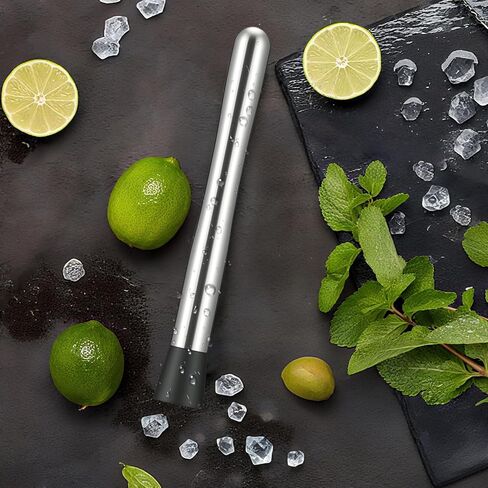 10" Stainless Steel Muddler for Cocktail Lemonade Ice Crusher lemon Fruit Smasher for Drinks- Bartender Bar Tool Accessory for Mojito, Old Fashioned in Saudi Arabia