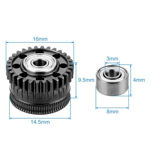 K2 Extruder Gear (2 قطعة) K2 Plus Extruder xirbbo مجموعة تروس ترقية جميع معدات الطارد المعدنية لأجزاء ملحقات الطابعة ثلاثية الأبعاد K2 Plus in Saudi Arabia