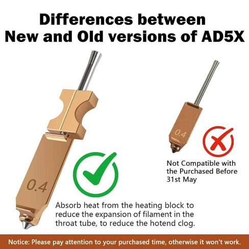 مجموعة Hotend 2PK المُحدثة من tzdaDeve 0.25 مم 0.4 مم لـ Flashforge AD5X، فوهة قابلة للفصل سريعة، أنبوب حلق سريع الفك مع غطاء سيليكون 2PK وفرشاة فوهة 2PK، طابعة ثلاثية الأبعاد in Saudi Arabia