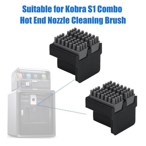4pcs Nozzle Wiper for Kobra S1/S1 Combo/ACE Pro, Dual Silicone Brushes 360° All-Around Nozzle Cleaning Brushes for 3D Printers Maintenance, Quick Snap-On Installation (Black) in Saudi Arabia