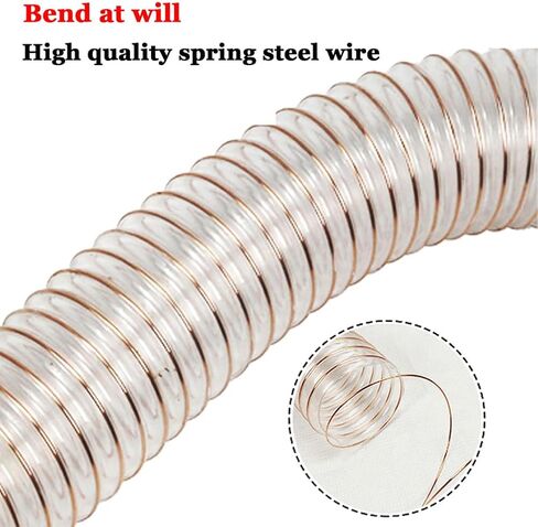 PU Polyurethane Pipe Transparent Ducting Wind Hose Length 1M Inner Diameter 155MM Air Duct for Suction or Delivery of Crushed Materials,Wall Thickness 2mm in Saudi Arabia