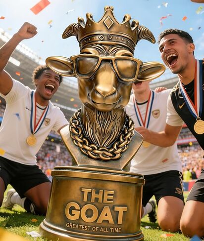 The Goat Trophy Award - Greatest of All Time Funny Trophy for Winners with Golden Engraved Plate - Perfect for Competitions, Office and Party Winners - Unique Goat Decor (Round Bottom) in Saudi Arabia