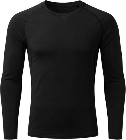 Men's Compression Shirts Long Sleeve Workout Gym T-Shirt Running Top Cool Dry Sports Baselayer Undershirts in Saudi Arabia
