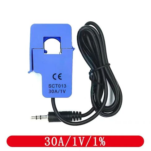 SCT-013-000 محول تيار أساسي منفصل غير جراحي، وحدة استشعار تيار متردد، 50 أمبير/1 فولت، أزرق مع كابل مقبس 3.5 مم (15 أمبير 1 فولت) in Kuwait