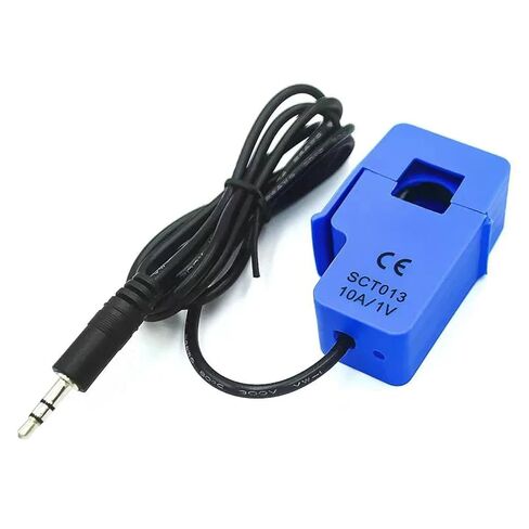 SCT-013 Non-invasive Split Core Current Transformer, AC Current Sensor Module, 50A/1V, 3.5mm Jack, Blue (5A 1V) in Saudi Arabia