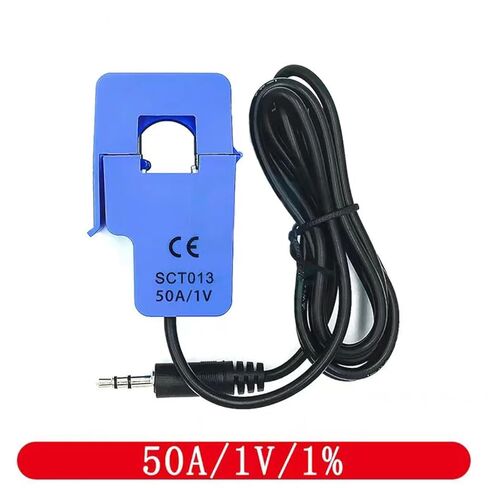 SCT-013 Non-invasive Split Core Current Transformer, AC Current Sensor Module, 50A/1V, 3.5mm Jack, Blue (5A 1V) in Saudi Arabia