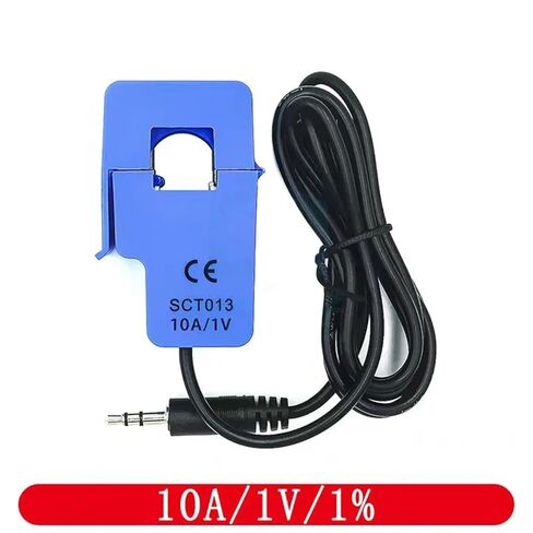 SCT-013 Non-invasive Split Core Current Transformer, AC Current Sensor Module, 50A/1V, 3.5mm Jack, Blue (5A 1V) in Saudi Arabia