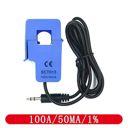 SCT-013 Non-invasive Split Core Current Transformer, AC Current Sensor Module, 50A/1V, 3.5mm Jack, Blue (5A 1V) in Saudi Arabia