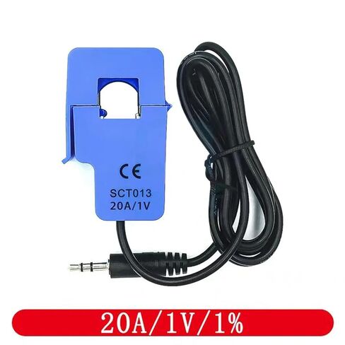 SCT-013 Non-invasive Split Core Current Transformer, AC Current Sensor Module, 50A/1V, 3.5mm Jack, Blue (5A 1V) in Saudi Arabia