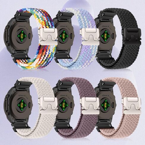 أربطة من النايلون لـ Garmin Fenix ​​8 43 مم/Descent Mk3S/Descent Mk3Si/Garmin Fenix ​​7S Pro Solar/Fenix7S، حزام رياضي من النايلون QuickFit 20 مم لـ Fenix6S/6S Pro مجدول قابل للتمدد in Kuwait
