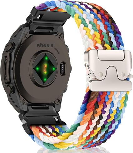 أربطة من النايلون لـ Garmin Fenix ​​8 43 مم/Descent Mk3S/Descent Mk3Si/Garmin Fenix ​​7S Pro Solar/Fenix7S، حزام رياضي من النايلون QuickFit 20 مم لـ Fenix6S/6S Pro مجدول قابل للتمدد in Kuwait