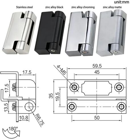Zinc Alloy Or Stainless Steel Corner Hinge Industrial Machinery Equipment Sheet Metal Box Cabinet Door Rotating Hinge 1Pcs(Chroming) in Saudi Arabia