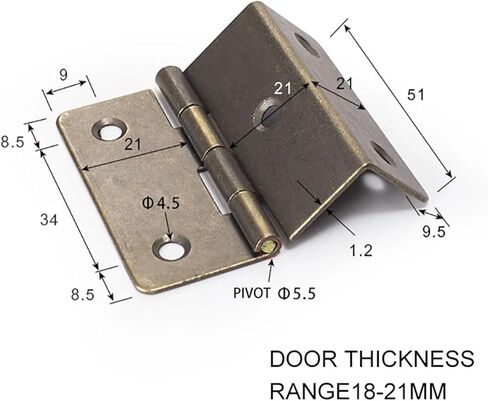 Antique Bronze Color Iron 2" Hinge for Furniture Door Open 270 Degree Furniture Hinge with Free Screws 1Pcs in Saudi Arabia