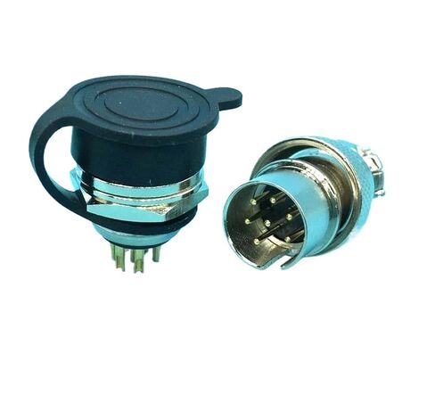 1PCS 2 Double Reverse 7-pin Connector 16mm GX16 and dust Cover in Saudi Arabia