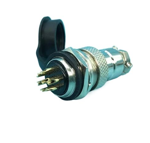 1PCS 2 Double Reverse 7-pin Connector 16mm GX16 and dust Cover in Saudi Arabia
