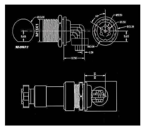 1PCS 6-pin Right Angle Socket Connector GX12 in Saudi Arabia