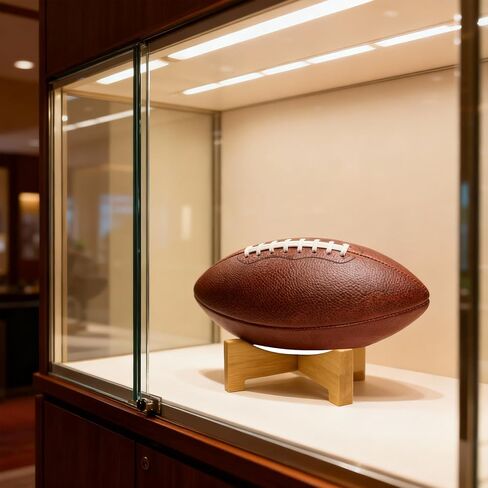 Football Display Stand – Natural Wood Ball Stand for Footballs, Basketballs, Soccer Balls, Memorabilia & Sports Collectibles, Bamboo Ball Holder for Desk Shelf in Saudi Arabia